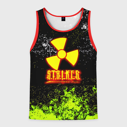 Мужская майка без рукавов Stalker брызги красок / 3D-Красный – фото 1