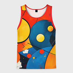 Майка-безрукавка мужская Динамичный красочный паттерн, цвет: 3D-красный