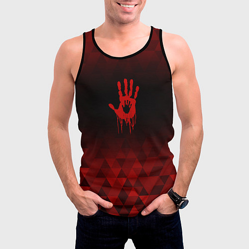 Мужская майка без рукавов Death Stranding red poly / 3D-Черный – фото 3