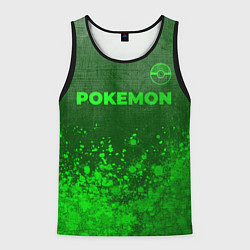 Майка-безрукавка мужская Pokemon - green gradient посередине, цвет: 3D-черный