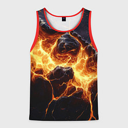 Майка-безрукавка мужская Золотая лава текстура, цвет: 3D-красный