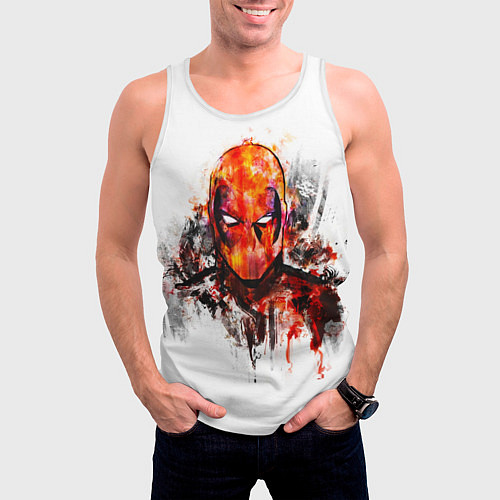 Мужская майка без рукавов Дэдпул краски / 3D-Белый – фото 3