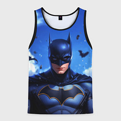 Майка-безрукавка мужская Бэтмен синее небо, цвет: 3D-черный