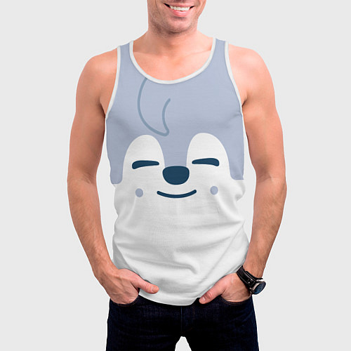 Мужская майка без рукавов Wolf Chan skzoo / 3D-Белый – фото 3