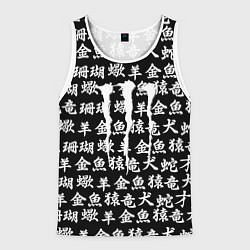 Майка-безрукавка мужская Monster energy japan pattern, цвет: 3D-белый