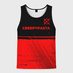 Майка-безрукавка мужская CreepyPasta - red gradient посередине, цвет: 3D-черный