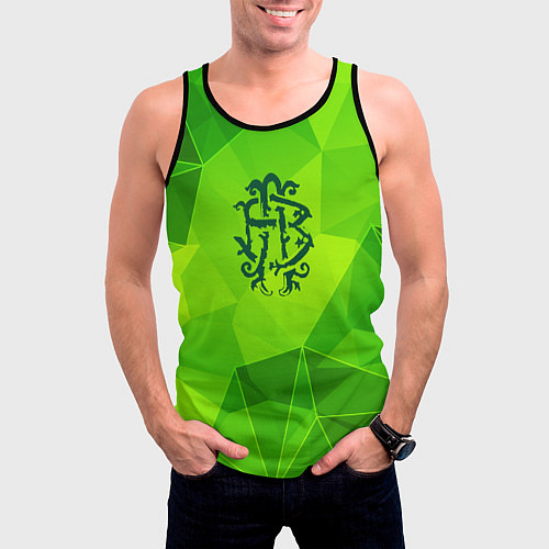 Мужская майка без рукавов Nickelback green poly / 3D-Черный – фото 3