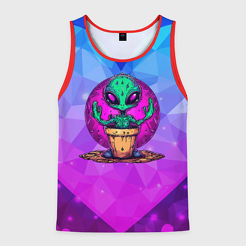 Мужская майка без рукавов Кактус в виде инопланетянина / 3D-Красный – фото 1