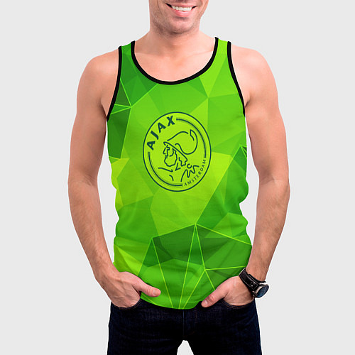 Мужская майка без рукавов Ajax green poly / 3D-Черный – фото 3