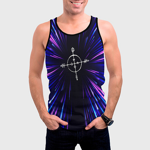 Мужская майка без рукавов Megadeth neon energy / 3D-Черный – фото 3