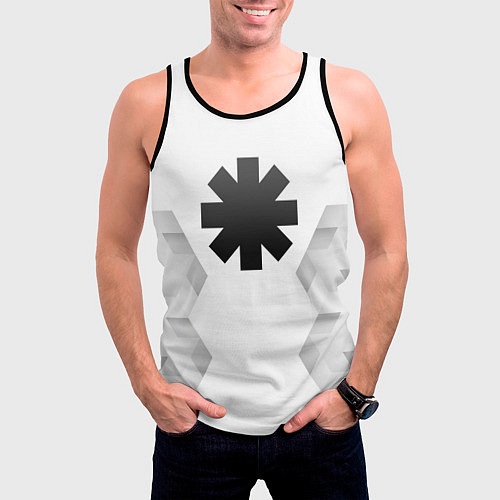 Мужская майка без рукавов Red Hot Chili Peppers white poly / 3D-Черный – фото 3