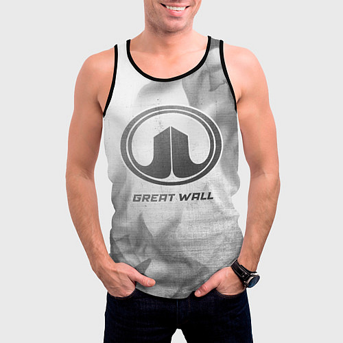 Мужская майка без рукавов Great Wall - white gradient / 3D-Черный – фото 3