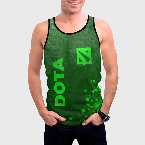 Мужская майка без рукавов Dota - green gradient вертикально / 3D-Черный – фото 3