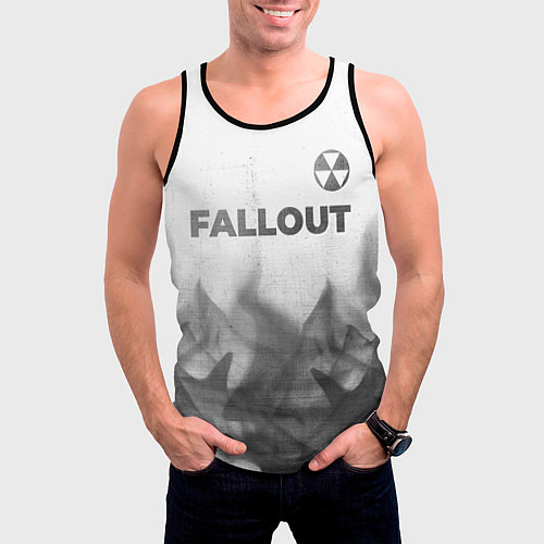 Мужская майка без рукавов Fallout - white gradient посередине / 3D-Черный – фото 3