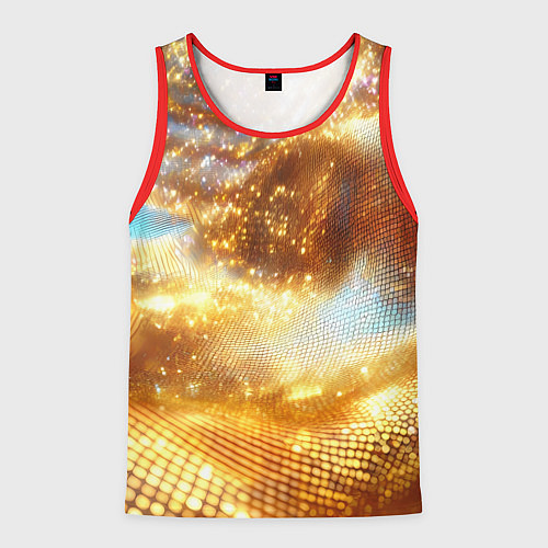 Мужская майка без рукавов Блестящая золотая текстура / 3D-Красный – фото 1