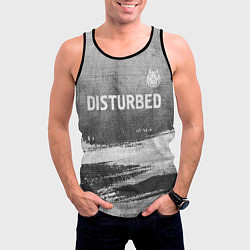 Майка-безрукавка мужская Disturbed - grey gradient посередине, цвет: 3D-черный — фото 2