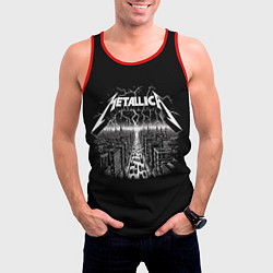Майка-безрукавка мужская Metallica - lightnings in metropolis, цвет: 3D-красный — фото 2