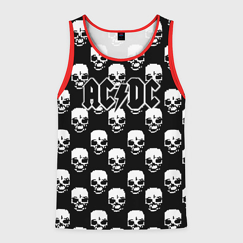 Мужская майка без рукавов AC DC rock skull / 3D-Красный – фото 1