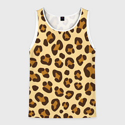 Майка-безрукавка мужская Паттерн с пятнами леопарда, цвет: 3D-белый