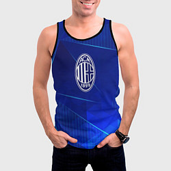 Майка-безрукавка мужская AC Milan blue poly, цвет: 3D-черный — фото 2