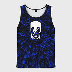 Майка-безрукавка мужская David Bowie blue energy, цвет: 3D-черный
