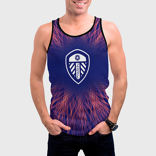 Мужская майка без рукавов Leeds United red energy / 3D-Черный – фото 3