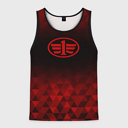 Майка-безрукавка мужская FAW red poly, цвет: 3D-черный