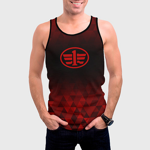 Мужская майка без рукавов FAW red poly / 3D-Черный – фото 3