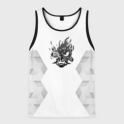 Майка-безрукавка мужская Cyberpunk 2077 white poly, цвет: 3D-черный