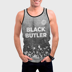 Майка-безрукавка мужская Black Butler - grey gradient посередине, цвет: 3D-черный — фото 2