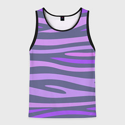 Майка-безрукавка мужская Лавандовые волны, цвет: 3D-черный