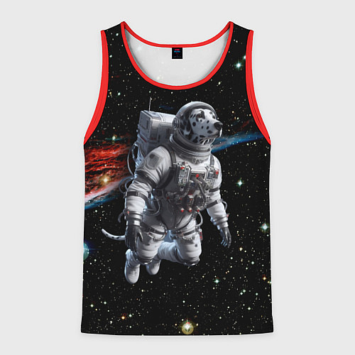 Мужская майка без рукавов The dalmatian brave cosmonaut - ai art / 3D-Красный – фото 1