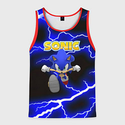 Майка-безрукавка мужская Sonic storm electro, цвет: 3D-красный