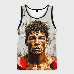 Майка-безрукавка мужская Артуро Гатти на сером, цвет: 3D-черный