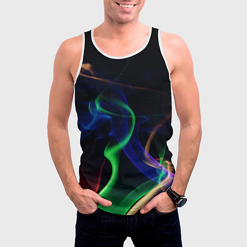 Мужская майка без рукавов Color blue green red / 3D-Белый – фото 3