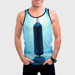 Майка-безрукавка мужская Боксерская груша на синем, цвет: 3D-черный — фото 2
