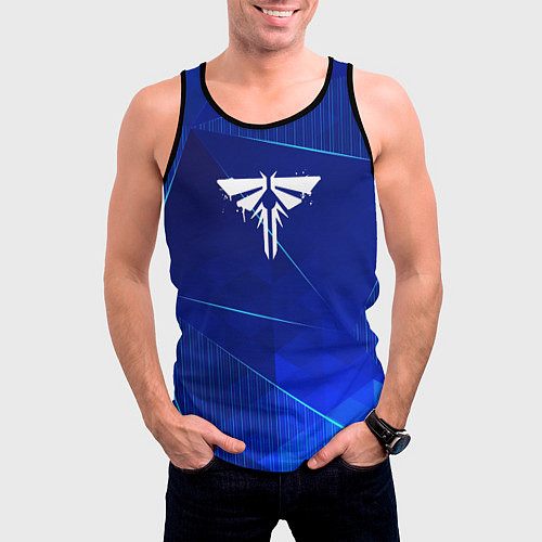 Мужская майка без рукавов The Last Of Us blue poly / 3D-Черный – фото 3