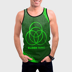 Майка-безрукавка мужская Elden Ring - green gradient, цвет: 3D-черный — фото 2