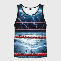 Майка-безрукавка мужская Ринг и молния, цвет: 3D-черный