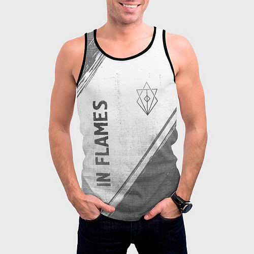 Мужская майка без рукавов In Flames - white gradient вертикально / 3D-Черный – фото 3