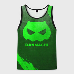Майка-безрукавка мужская DanMachi - green gradient, цвет: 3D-черный