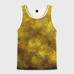 Майка-безрукавка мужская Золотая ржавая текстура, цвет: 3D-белый