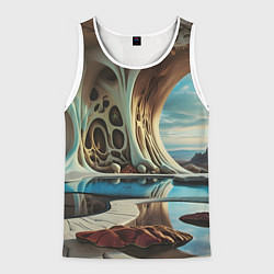Майка-безрукавка мужская Современная пещера, цвет: 3D-белый