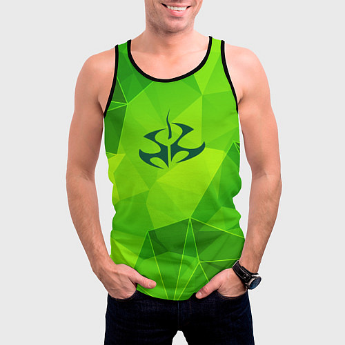 Мужская майка без рукавов Hitman green poly / 3D-Черный – фото 3