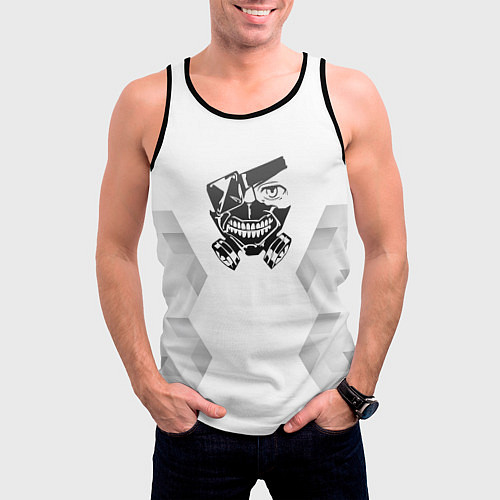 Мужская майка без рукавов Tokyo Ghoul white poly / 3D-Черный – фото 3
