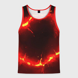Майка-безрукавка мужская Красный круг из огня текстура, цвет: 3D-красный