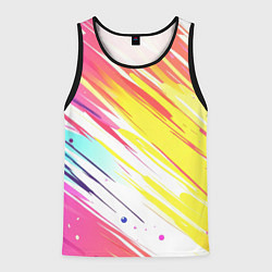 Майка-безрукавка мужская Брызги краски на белом фоне, цвет: 3D-черный