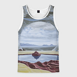 Майка-безрукавка мужская Загадочная пещера, цвет: 3D-белый