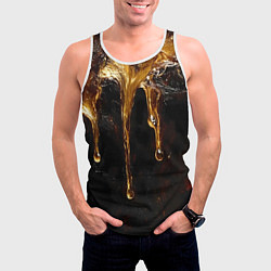 Майка-безрукавка мужская Стекающий мед - текстура, цвет: 3D-белый — фото 2