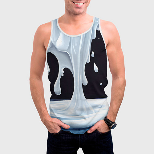 Мужская майка без рукавов Молочная текстура / 3D-Белый – фото 3